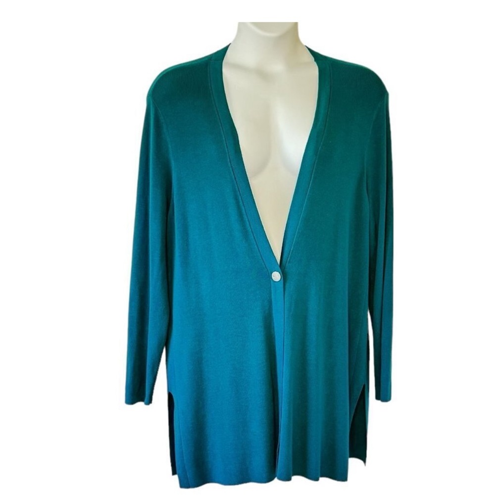 Teal long cardigan